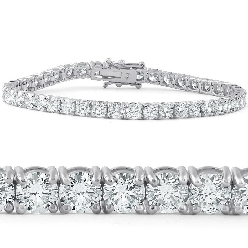 tech angular bracelet-10 Ct Diamond Tennis Bracelet White Gold Lab Grown 7"