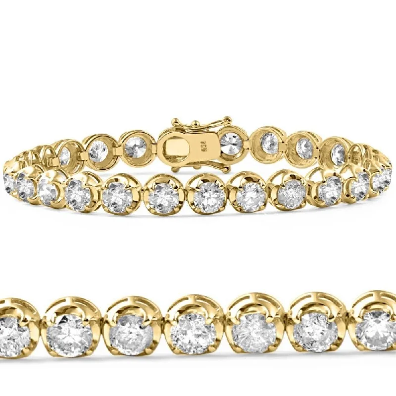 ocean blue bracelet-14 1/2 Ct Diamond Tennis Bracelet Yellow Gold 7" Double Locking Clasp