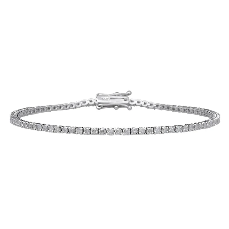 drifter morganite bracelet-14k White Gold 2ct TDW Diamond Tennis Bracelet