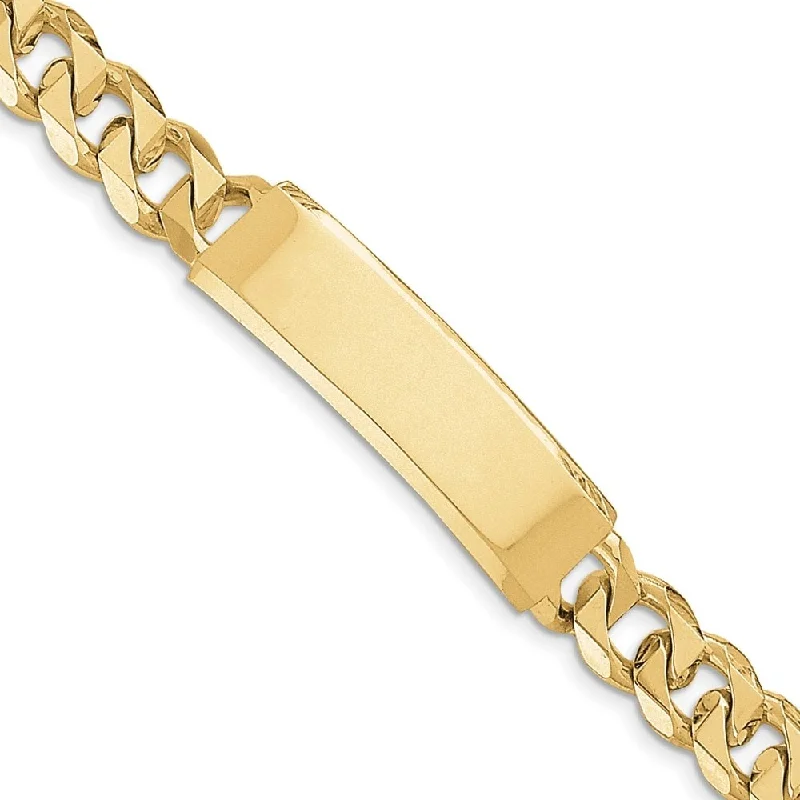 sculpted couple bracelet-14k Yellow Gold Hand-polished Curb Link ID Bracelet, 8"