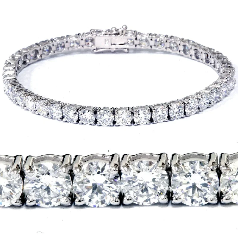 bronze promise bracelet-18k White Gold 12.36 ct TDW Lab Grown Eco Friendly Round Diamond Tennis Bracelet