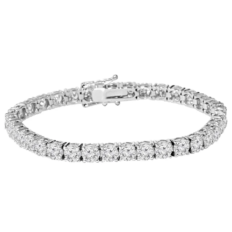 ripple-shaped bangle bracelet-18k White Gold 8ct TDW Lab-Grown Eco Friendly Diamond 7-inch Tennis Bracelet