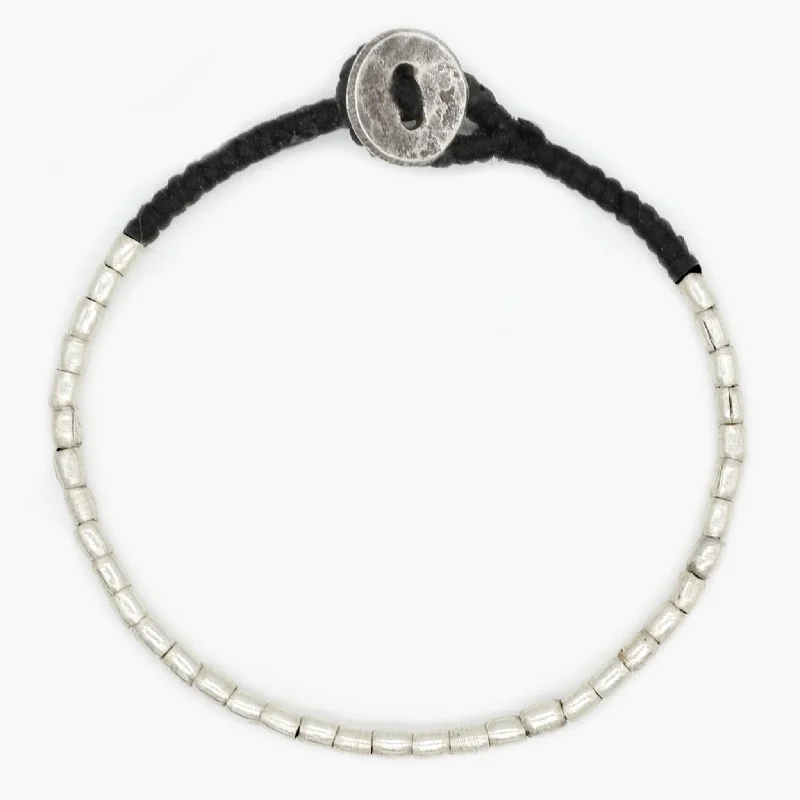 ripple-shaped bangle bracelet-3mm Braided "Sumi" Silver Bracelet