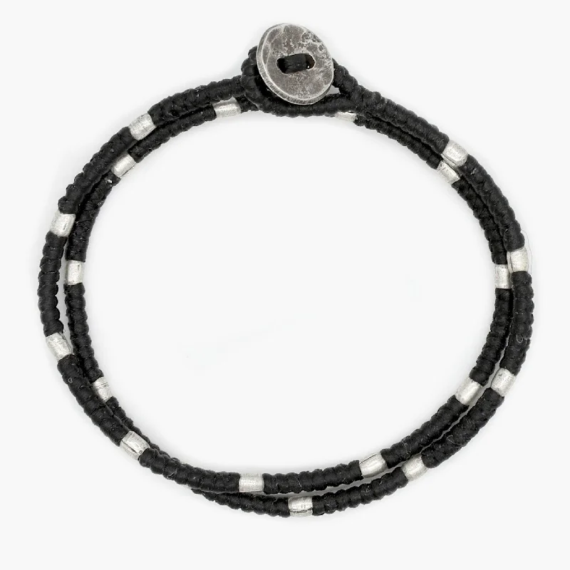 ripple-shaped bracelet-3mm "Jalisco" Braided Bracelet (Black)