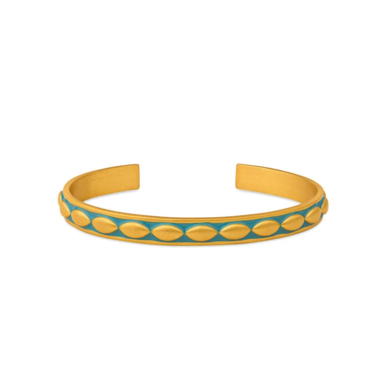 tech night bracelet-Coastal Turquoise Enamel Cuff