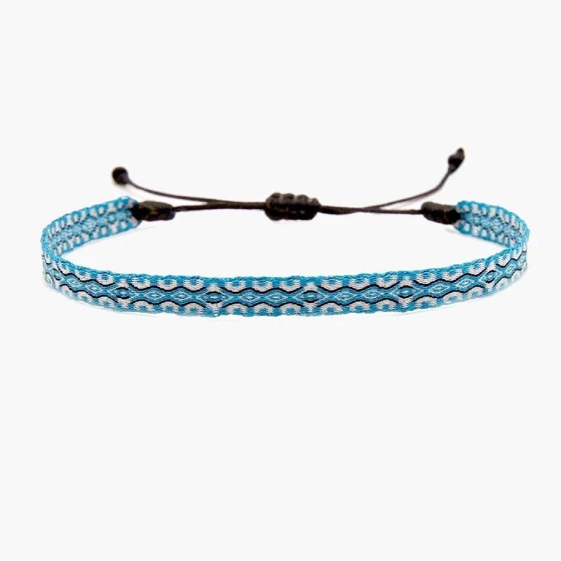 distressed statement bracelet-Handmade Purnama Bracelet (Light Blue/White)