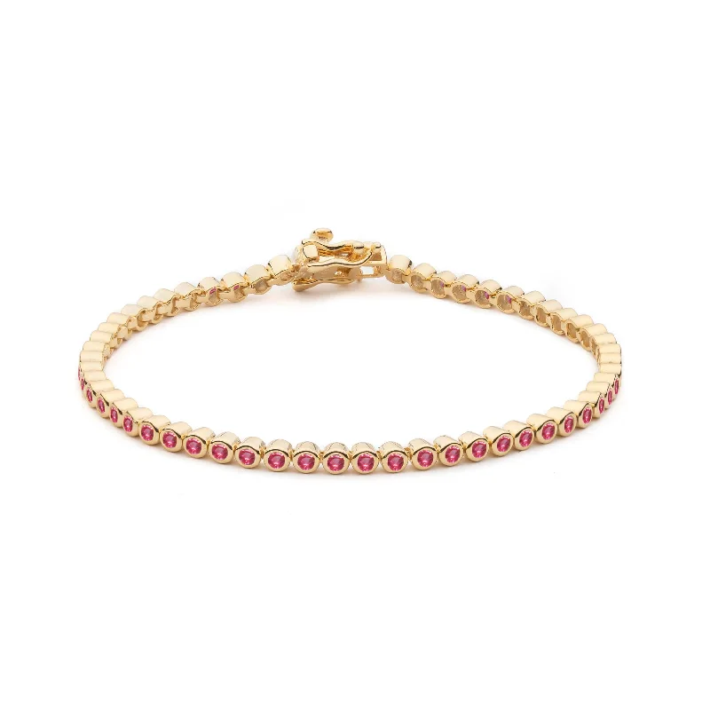 coiled silver bracelet-Match Point | Pink Tennis Bracelet