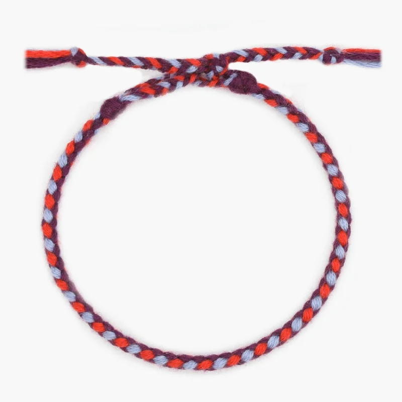 slender link bracelet-Pranayama Cotton Bracelet (Red/Blue)