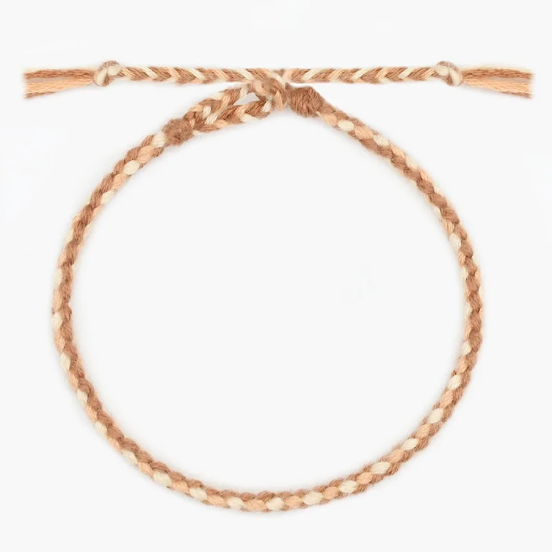 sprig sapphire bracelet-Pranayama Cotton Bracelet (Brown/Cream)