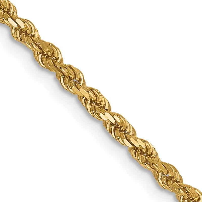 rose gold seven-layer bracelet-Curata 10k Yellow Gold Solid Polished Lobster Claw Closure Valu plus 2.00mm Sparkle Cut Chain Bracelet