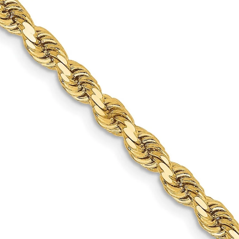 sprig beaded bracelet-Curata 14k Gold 3.25mm Sparkle Cut Rope Chain Bracelet