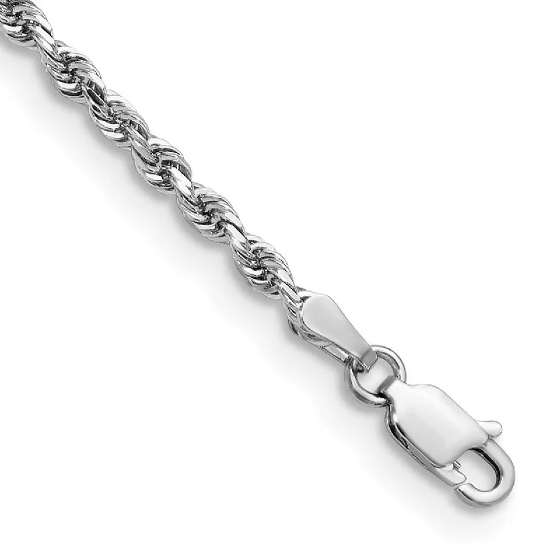 extravagant chain bracelet-Curata 14k White Gold 2.75mm Sparkle Cut Quadruple Rope Chain Bracelet