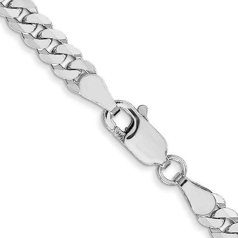 rose gold coiled bracelet-Curata 14k White Gold 3.9mm Flat Curb Chain Bracelet