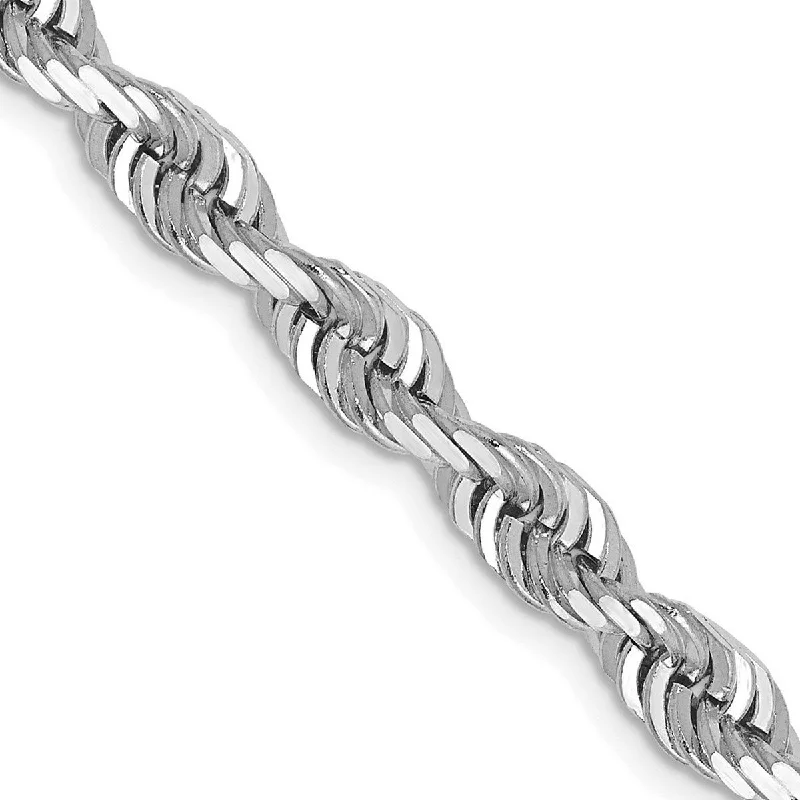 pearl coiled bracelet-Curata 14k White Gold 7" or 8" 5.0mm Sparkle Cut Quadruple Rope Chain Bracelet