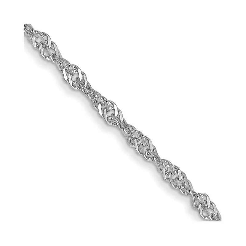 sturdy statement bracelet-Curata 14k White Gold Solid Polished Spring Ring 1.7mm Singapore Chain Bracelet