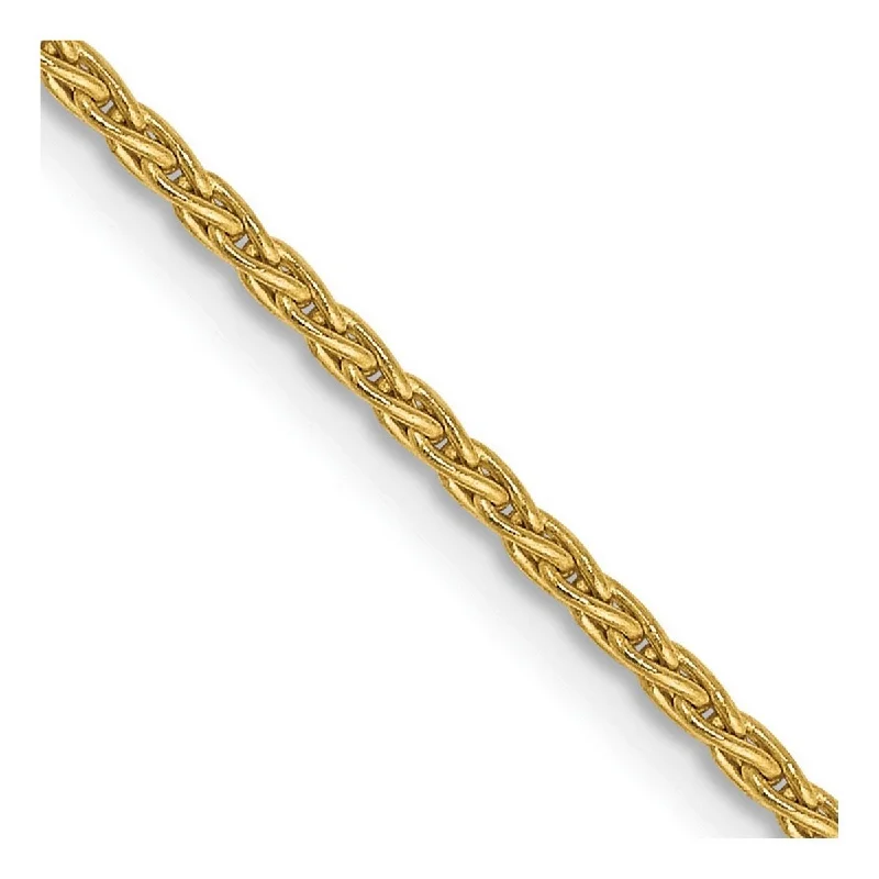 rose gold ripple bracelet-Curata 14k Yellow Gold Solid Lobster Claw Closure 1.5mm Round Wheat Chain Bracelet