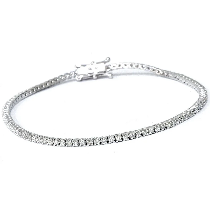 small letter bracelet-Eco Friendly 18k White Gold 1ct TDW Lab-Grown Diamond Tennis Bracelet