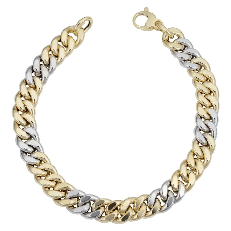 tech sleek bracelet-Fremada Italian 14k Two-tone Gold 8.9 millimeters Curb Link Bracelet (8.5 inches)