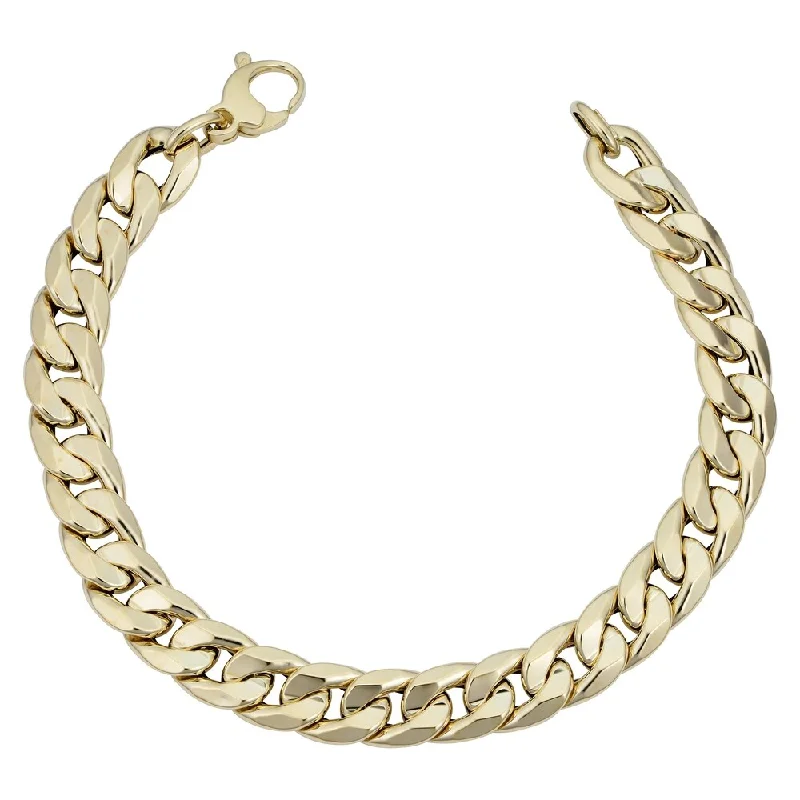 sculpted diamond bracelet-Fremada Italian 14k Yellow Gold 9.4 millimeters Cuban Curb Link Bracelet (8.5 inches)