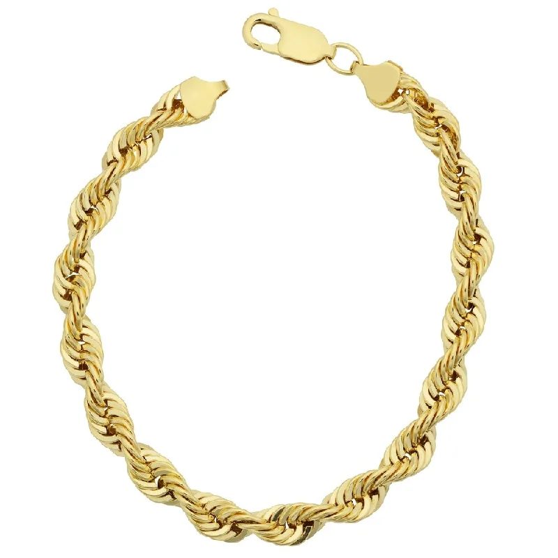 ancestral birthstone bracelet-Fremada Men's 14k Yellow Gold Filled Bold 6-mm Rope Chain Bracelet