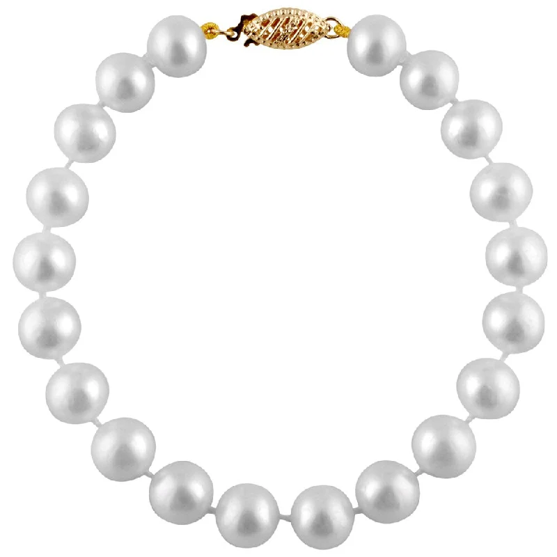 sprig cuff bracelet-Freshwater Pearl Bracelet (9-10 mm) - White