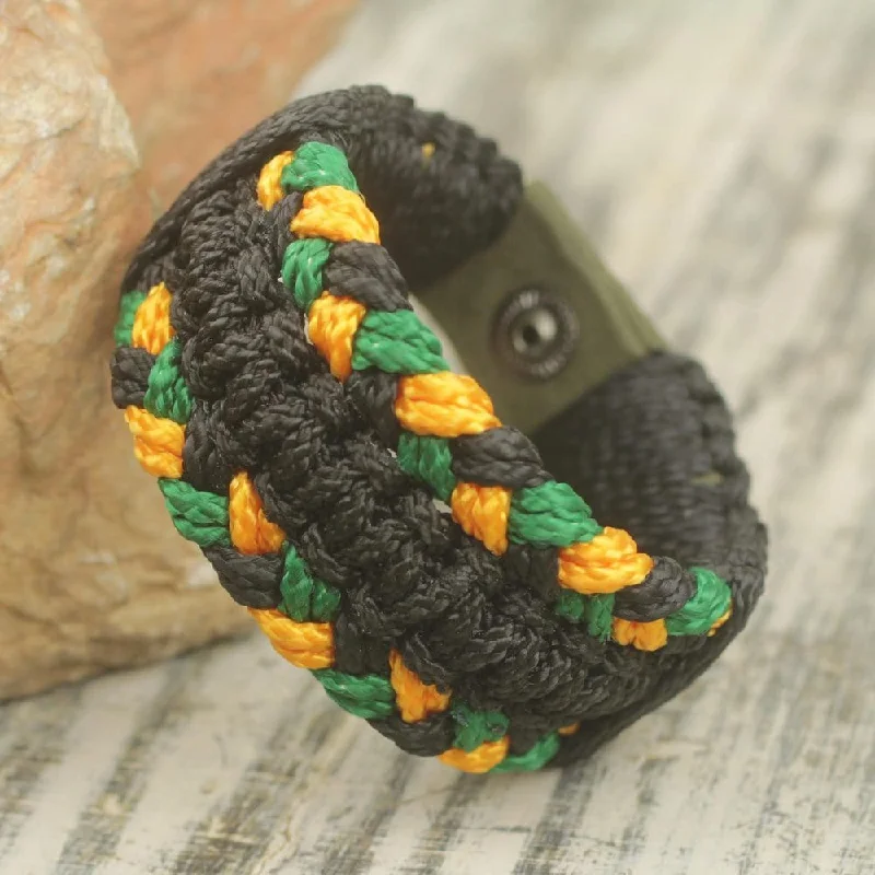 astral star bracelet-Handmade Golden Braid Polypropylene Cord Bracelet (Ghana)