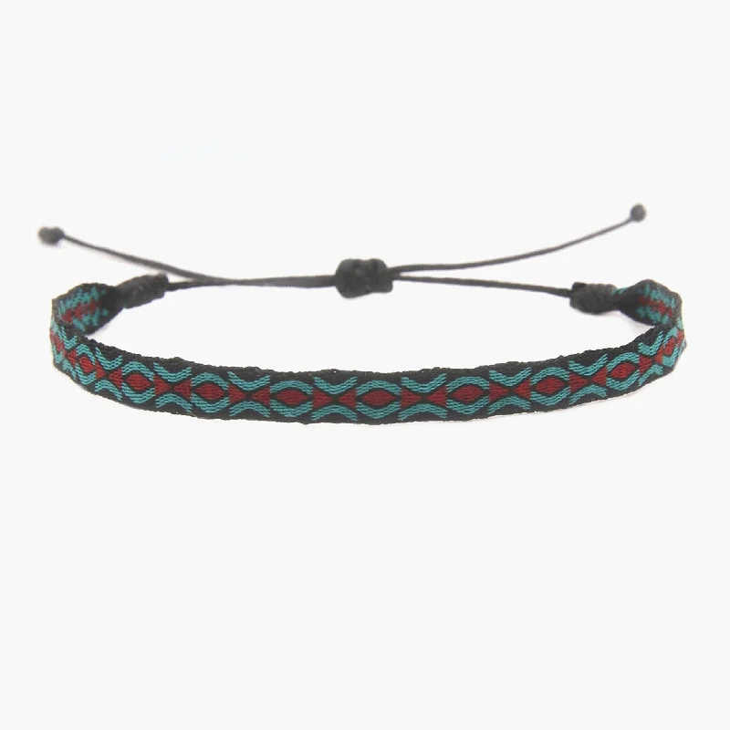 pearl interlocked bracelet-Handmade Purnama Bracelet 50 (Black/Red/Blue)