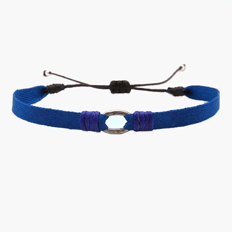 custom orbit bracelet-Handmade Purnama Bracelet With Silver Hoop (Blue)