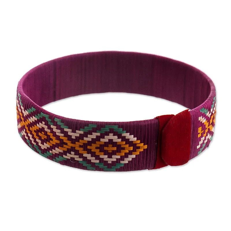 interlocked link bracelet-Novica Handmade Dance Of Eternal Nature Natural Fiber Cuff Bracelet