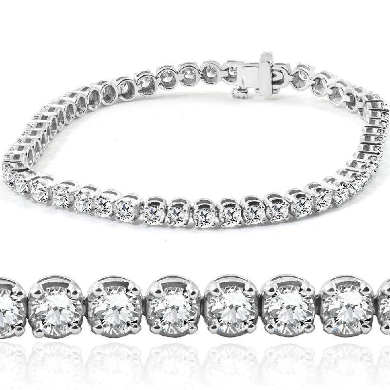 deco amber bracelet-Pompeii3 14k White Gold 6 ct TDW Diamond Tennis Bracelet 7" Double Locking Clasp