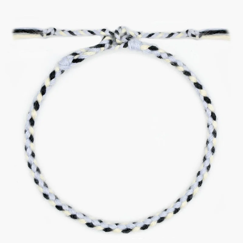 drifter beaded bracelet-Pranayama Cotton Bracelet (Blue/Cream)