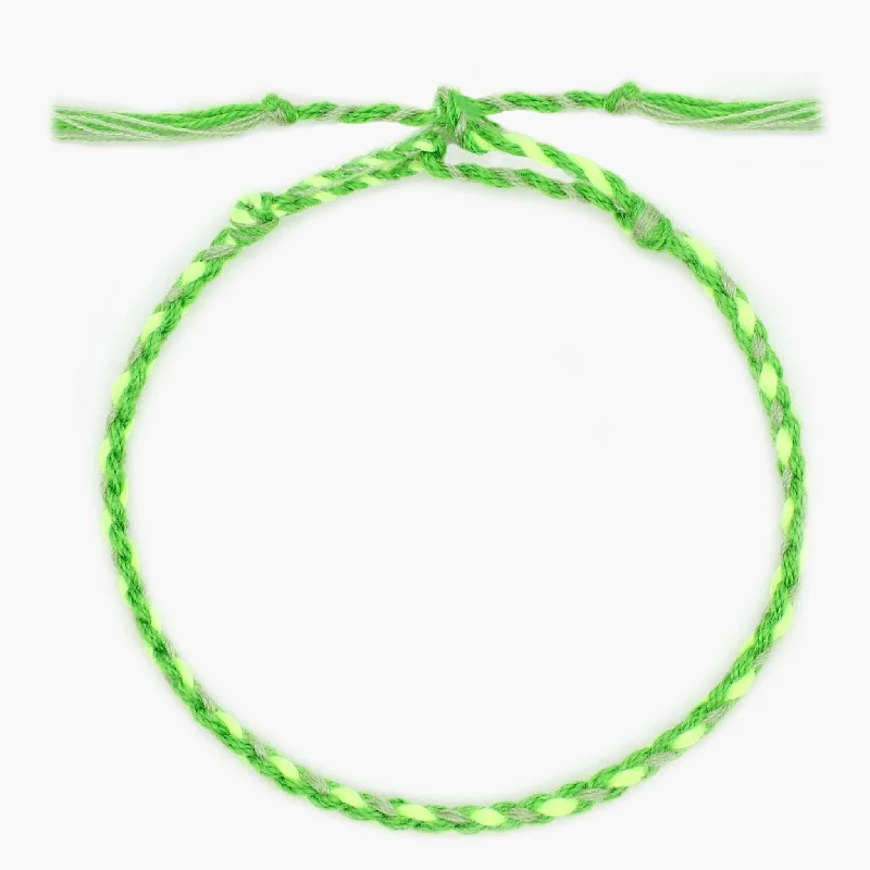 sturdy silver bracelet-Pranayama Cotton Bracelet (Green)