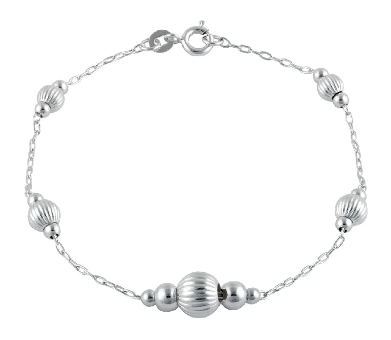 floral-themed bracelet-Sterling Silver Balls Bracelet