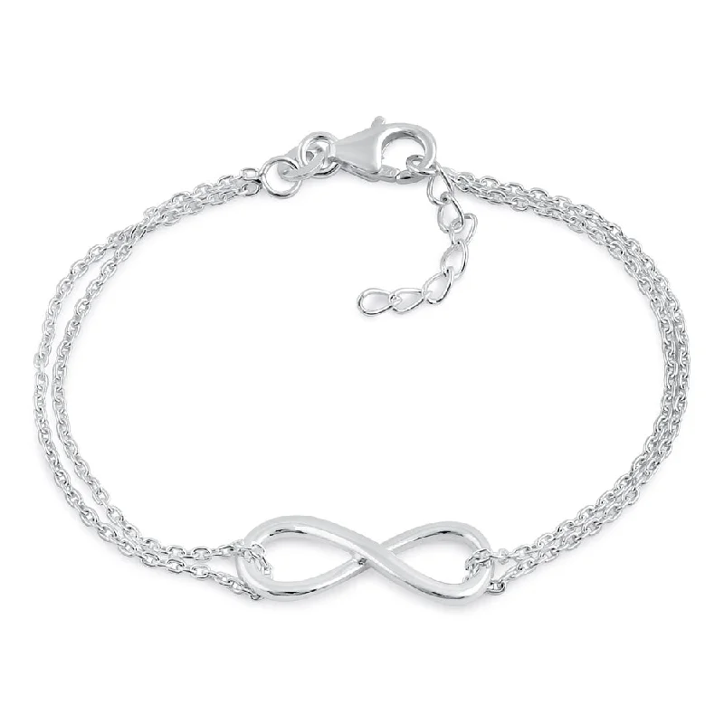 extravagant silver bracelet-Sterling Silver 8.8mm x 23mm Infinity Bracelet