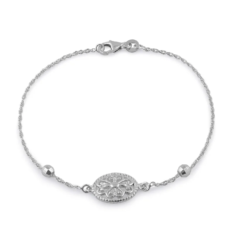 adaptable friendship bracelet-Sterling Silver Filigree Bracelet