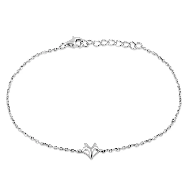 ripple-shaped bracelet-Sterling Silver Fox Bracelet