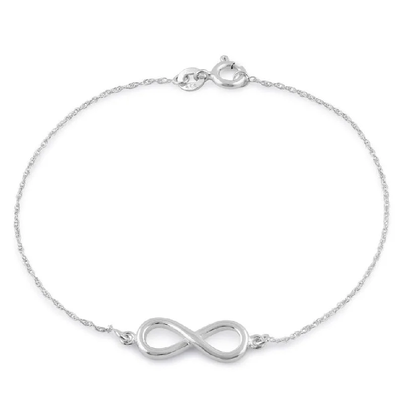 seven-gem link bracelet-Sterling Silver Infinity Bracelet