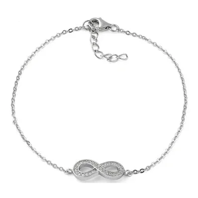 ancestral birthstone bracelet-Sterling Silver Infinity Clear CZ Bracelet