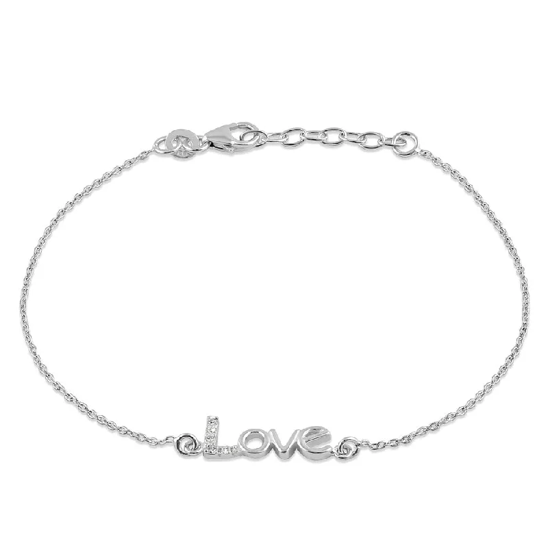 drifter chic bracelet-Sterling Silver "Love" CZ Bracelet