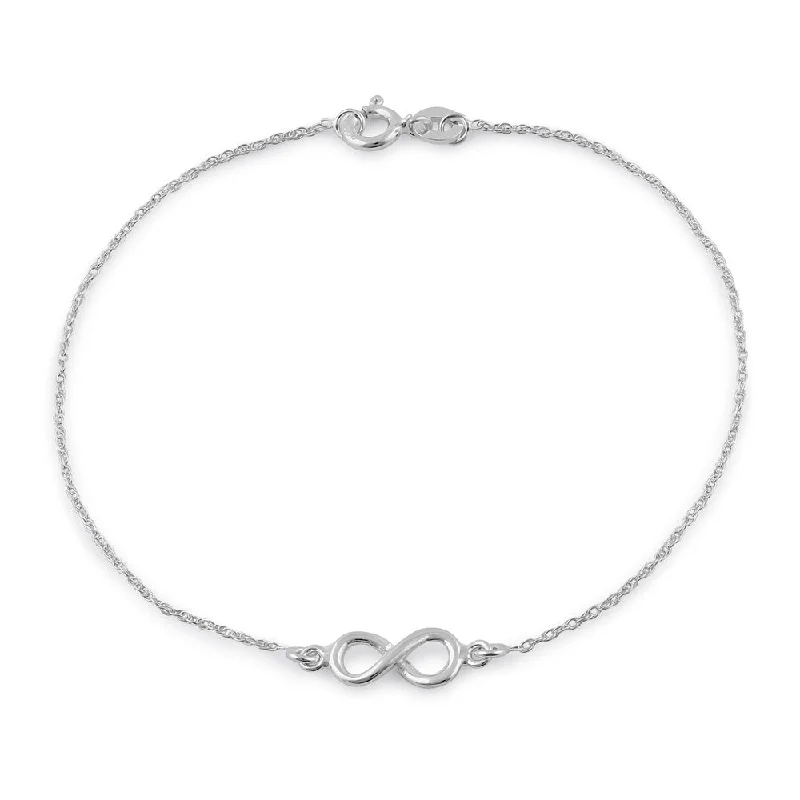 sprig charm bracelet-Sterling Silver Small Infinity Bracelet