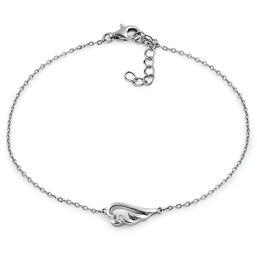 sculpted diamond bracelet-Sterling Silver Wing Bracelet