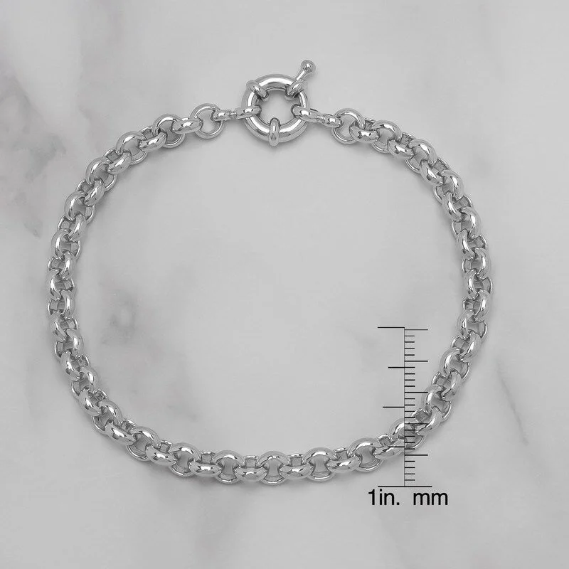 adaptable birthstone bracelet-Victoria Townsend Small Fine Silver Plated Rolo Bracelet-7.5"