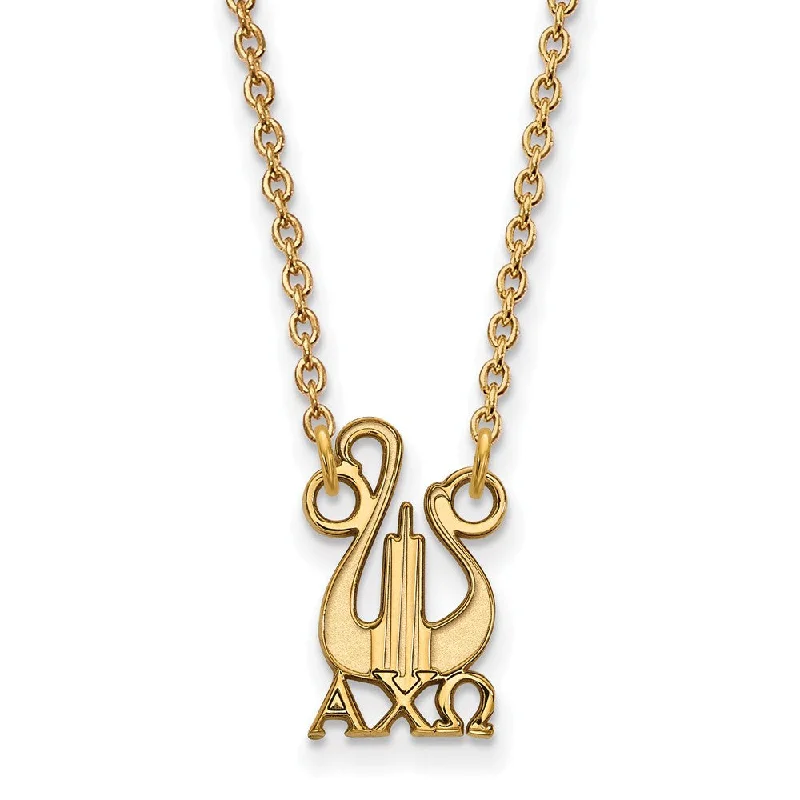 14K Plated Silver Alpha Chi Omega Small Necklace