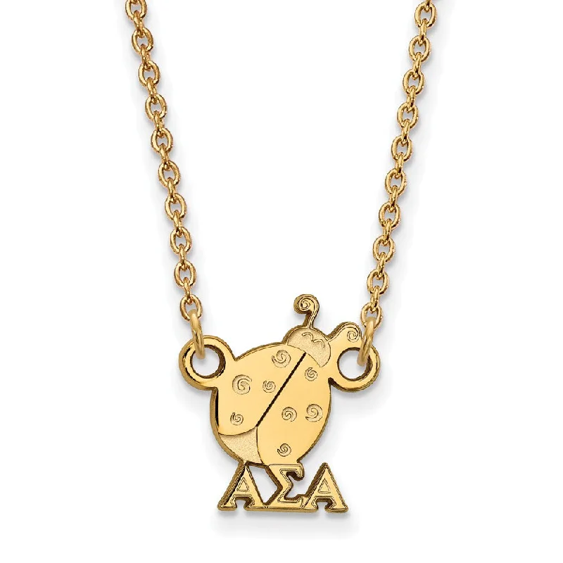 tech night necklace-14K Plated Silver Alpha Sigma Alpha XS (Tiny) Necklace