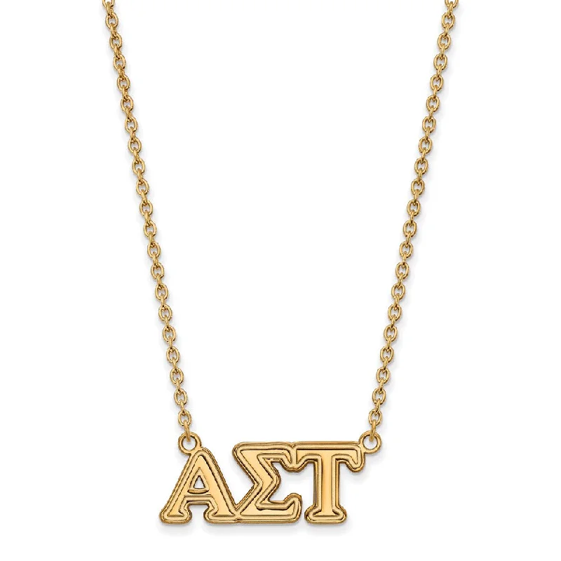 14K Plated Silver Alpha Sigma Tau Medium Necklace