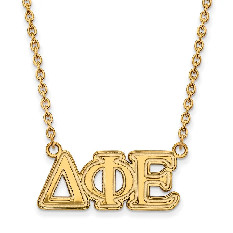 14K Plated Silver Delta Phi Epsilon Medium Necklace