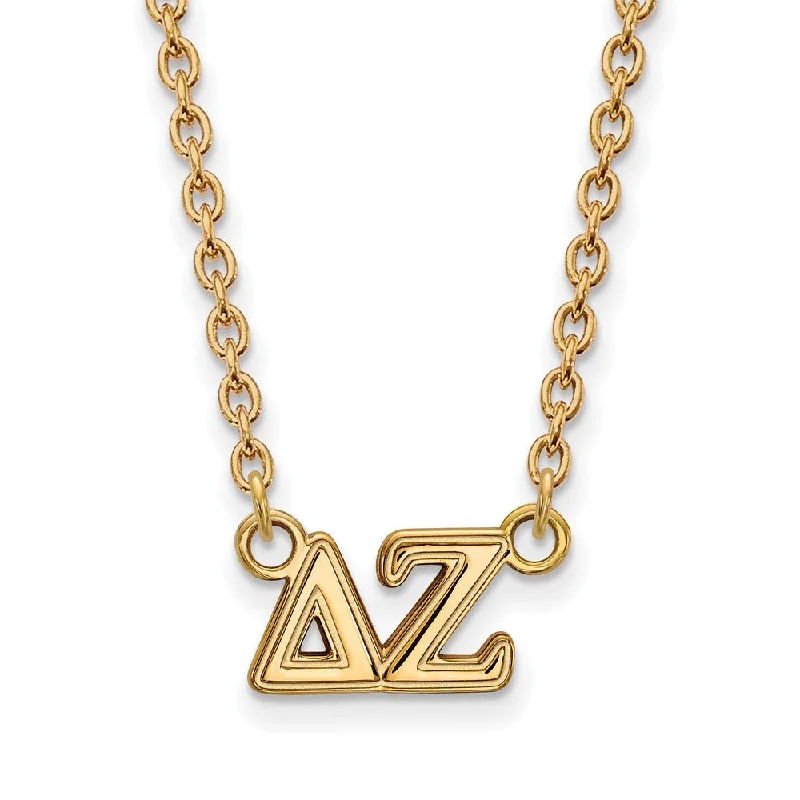 14K Plated Silver Delta Zeta Medium Necklace