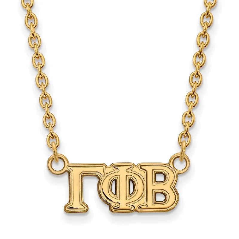 14K Plated Silver Gamma Phi Beta Small Necklace