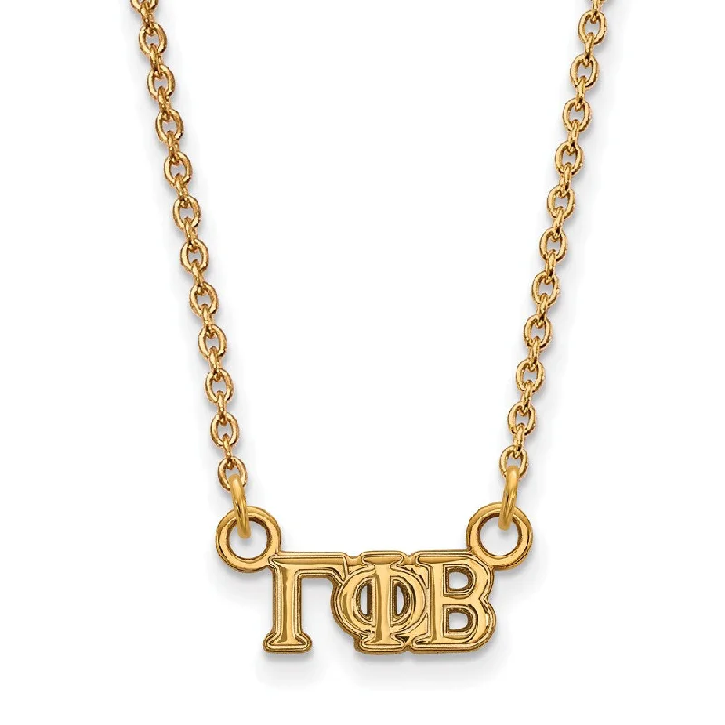 14K Plated Silver Gamma Phi Beta XS (Tiny) Greek Letters Necklace