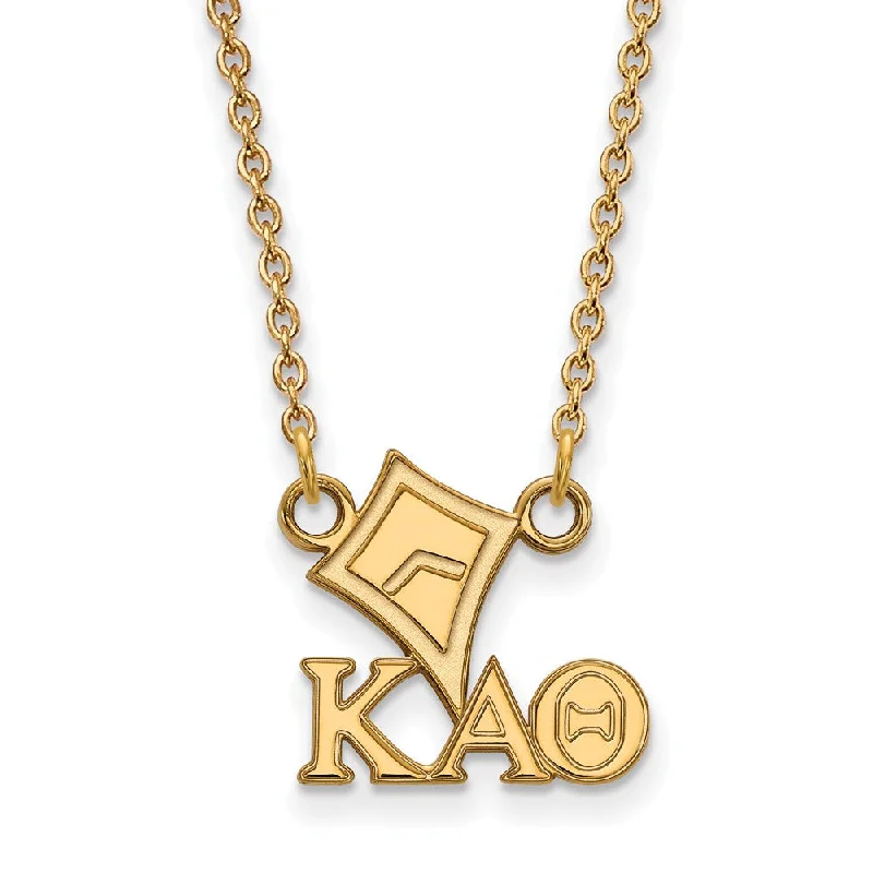 ancestral pearl necklace-14K Plated Silver Kappa Alpha Theta XS (Tiny) Necklace